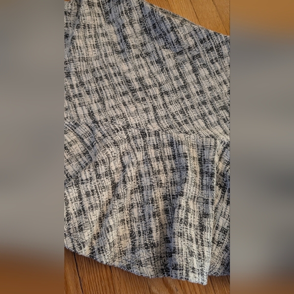 Mango Black and White Ruffled Mini Skater Skirt - Picture 3 of 5